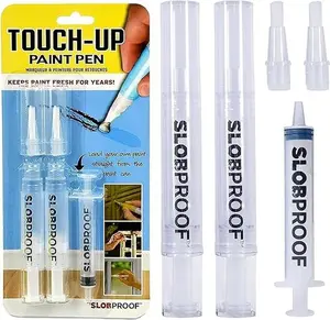 Touch Up Paint Pen- Refillable Paint Brush Pens 2 in 1 Pack- Refillable Paint Pens for Walls, Touch up Work, Paint Touch Up Pen for Walls, Furniture, Kitchen Cabinet, Wood, Floor, Window