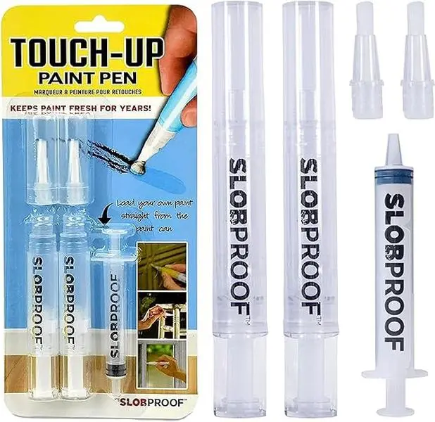 2-in-1 Refillable Touch Up Paint Pen with Brush - Home Improvement Touch Up Tools for Walls, Furniture
