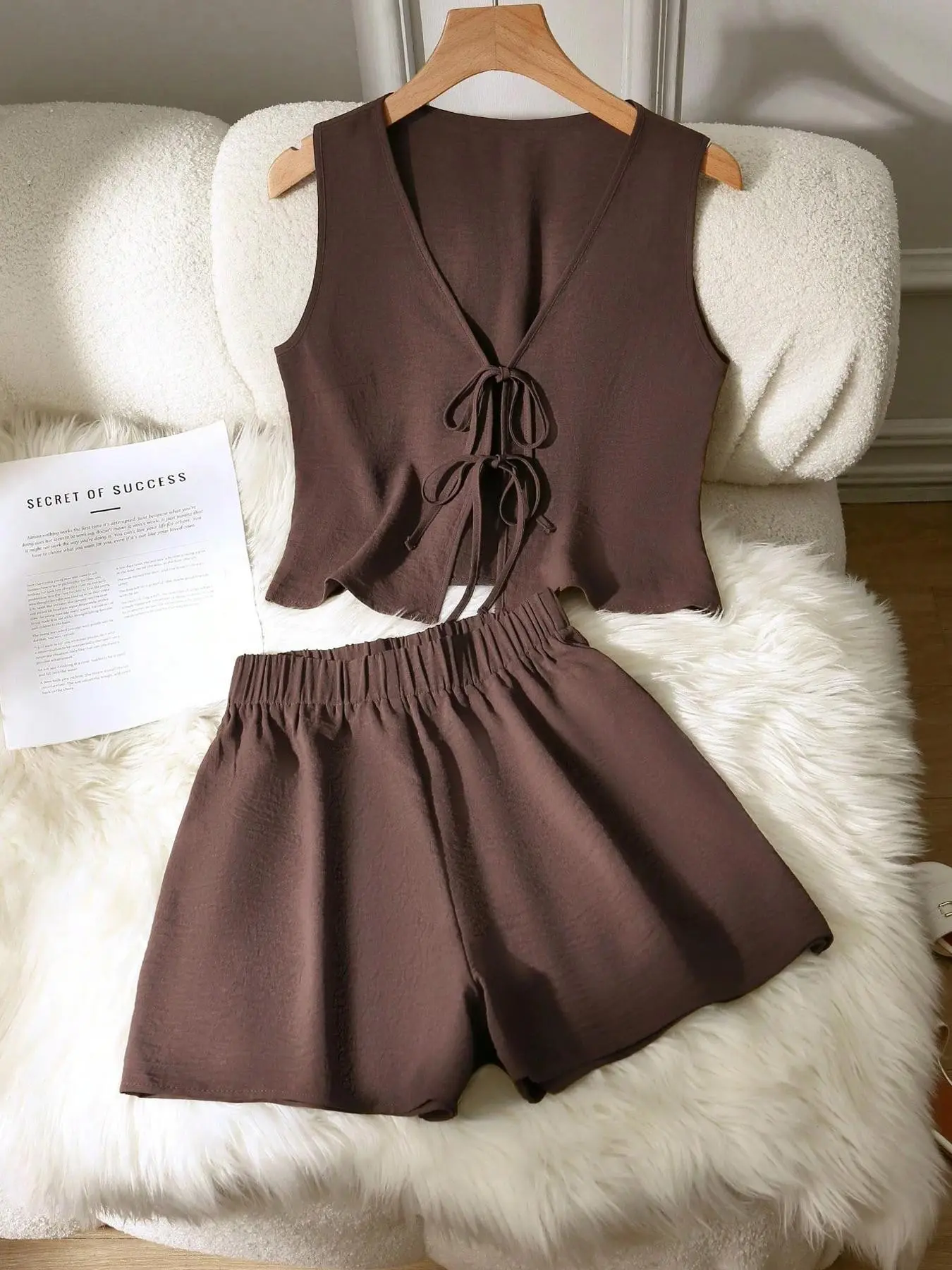 Women's Casual Fit Sleeveless Top & Wide Leg Shorts Set, Stylish Daily Wear, Perfect for Everyday Use, Comfortable Women's Clothing