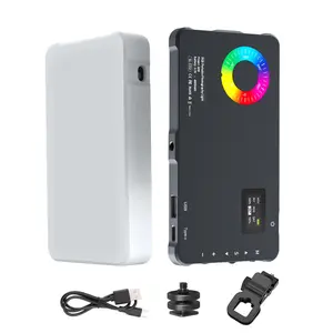 4000mAh Rechargeable Mountable Bi-color RGB LED Video Light with Mini Panel for Professional DSLR Cameras Photo Video Lighting Long Battery Life Fits Selfie Light for iPhone Sony Canon Nikon Fuji Panasonic