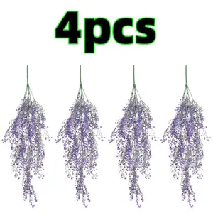 4 pcs Faux Hanging Plants outdoor artificial vines Wall Garden Wedding Interior Decoration Artificial Fake Hanging Flowers Plants for Outside Home Planter Fashion Accessories