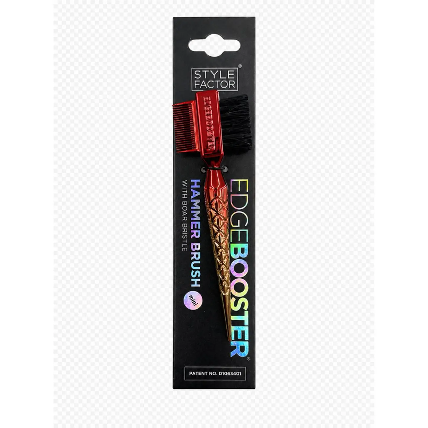 Style Factor Edge Booster Hammer Brush with Boar Bristle for Precision Styling Patent No D7063401