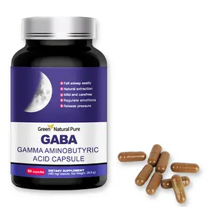 GNP Gamma-aminobutyric acid (GABA) Natural Sleep Capsules - 60 capsules/Take two capsules before bedtime daily (Melatonin-free)