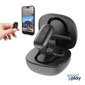 SoundPlay Smart Remote Ring Bluetooth Tiktok Scrolling Ring SoundPlay Ergonomic Control for TikTok Videos Magnetic Charging Case 100-Hour Battery Life