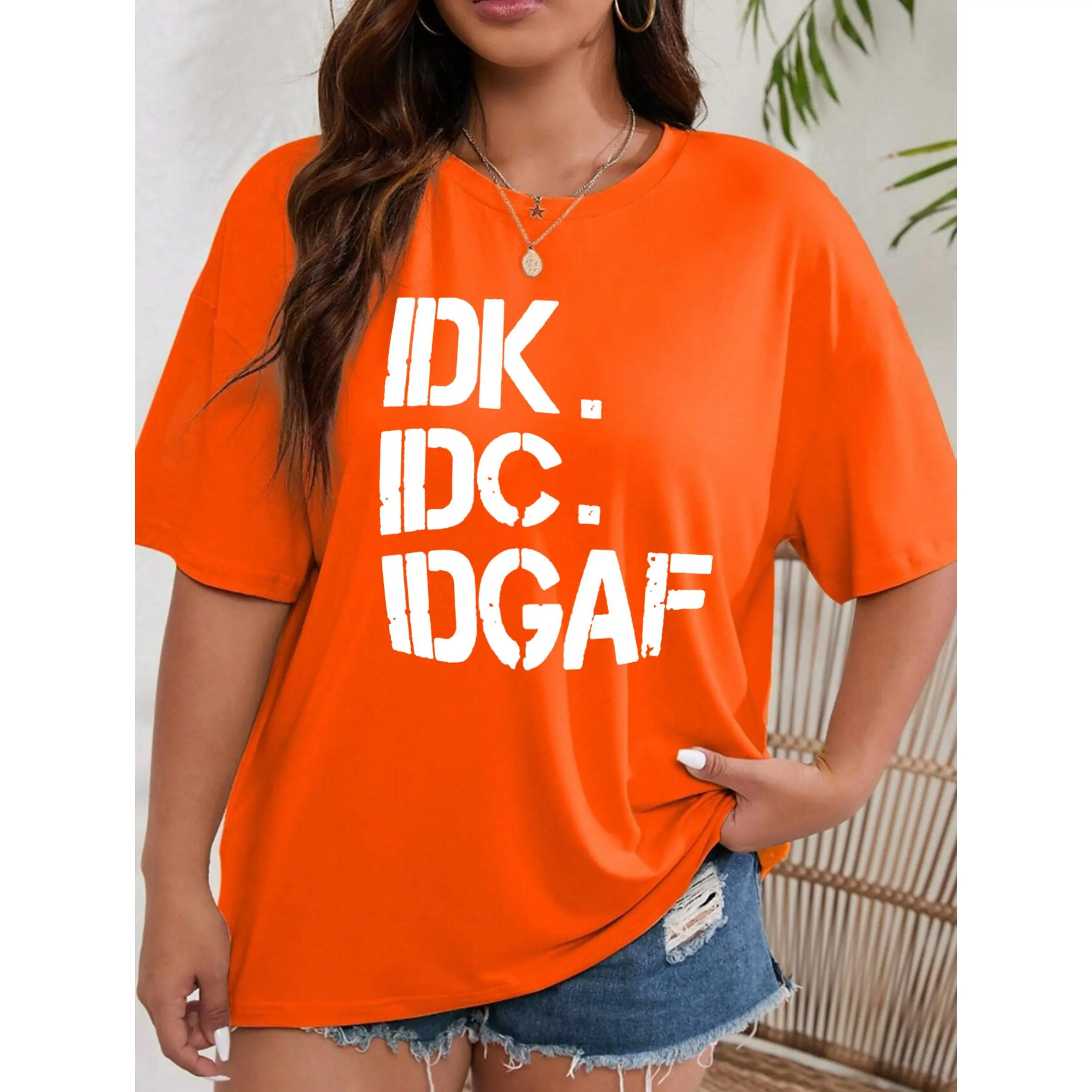 Women's Funny Statement Graphic T-Shirt, Casual Oversized Fit Streetwear Top in Soft Fabric for Everyday Summer Wear, Leggings, Vibe