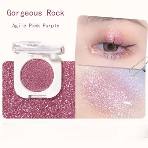 Single Pressed Compact Chameleon Eyeshadow, Glitter Eye Shadow Makeup Products, Mashed Potato Texture Neon Glitter Eyeshadow Powder, Suitable for Party Music Festival Masquerade