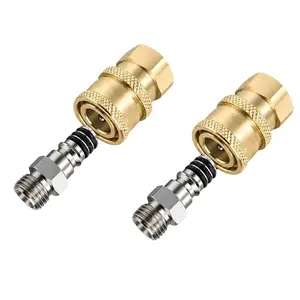 Airless Sprayer Parts 1/4 Inch Brass Quick Connect, Fits High Pressure Hoses Paint Sprayers and Spray Guns, Quick Connect Design with Sealed O Rings Leak Resistant（2-Pack） summervibes