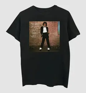 Michael Jackson Men Black Short Sleeve Graphic Cotton T-Shirt All Size