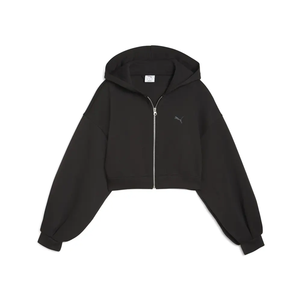 PUMA Womens Wardrobe Essentials Cropped Hoodie Casual Outerwear Casual - Black