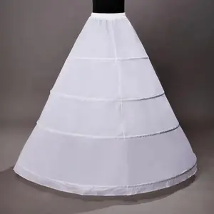 Women's 4-Hoop Petticoat Crinoline Underskirt for Wedding Ball Gown Tutu Tulle Slips Skirt