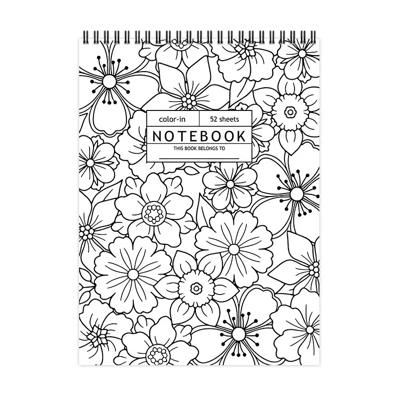 Colorful Spiral Notebook with Floral Design, Daily Planner for Notes and Ideas, Creative Coloring Journal, Weekly Task Organizer, Mother's Day Gift