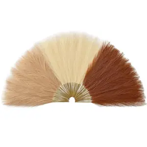 30pcs Artificial Pampas Grass Decor 21.65 Inch Faux Brown Pampas Grass Bulk Artificial Dried Flowers Small Vase Filler Pompas Grass Home Decor Accessory