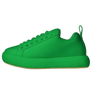 Bottega Veneta Puddle Leather Lace-Up Low-Top Sneakers for Men in Green Casual Footwear Walking Shoes