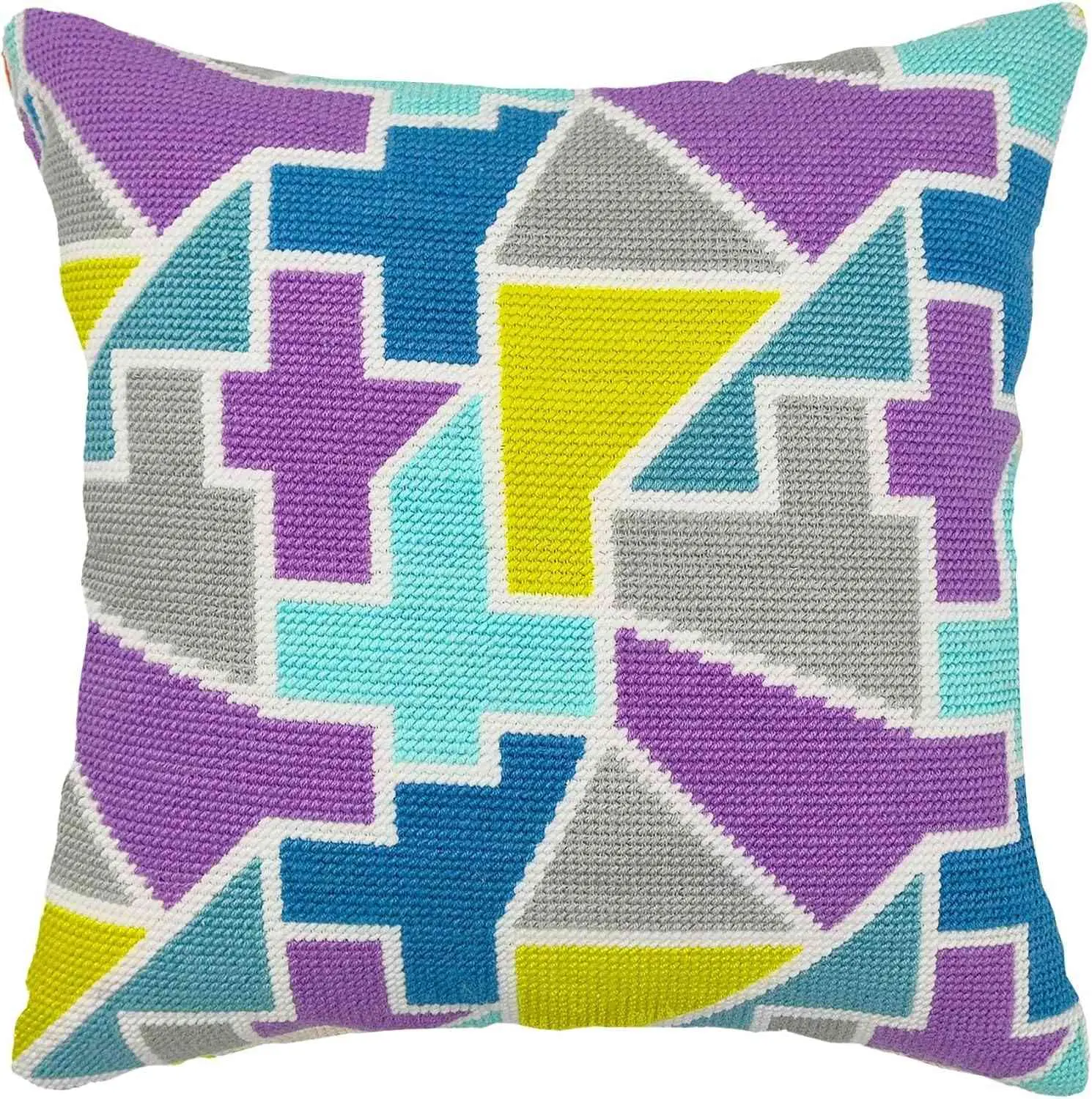 Dark Puzzle Needlepoint Pillow Kit - Indoor Room Decor, Household Textile Cushion Accessory