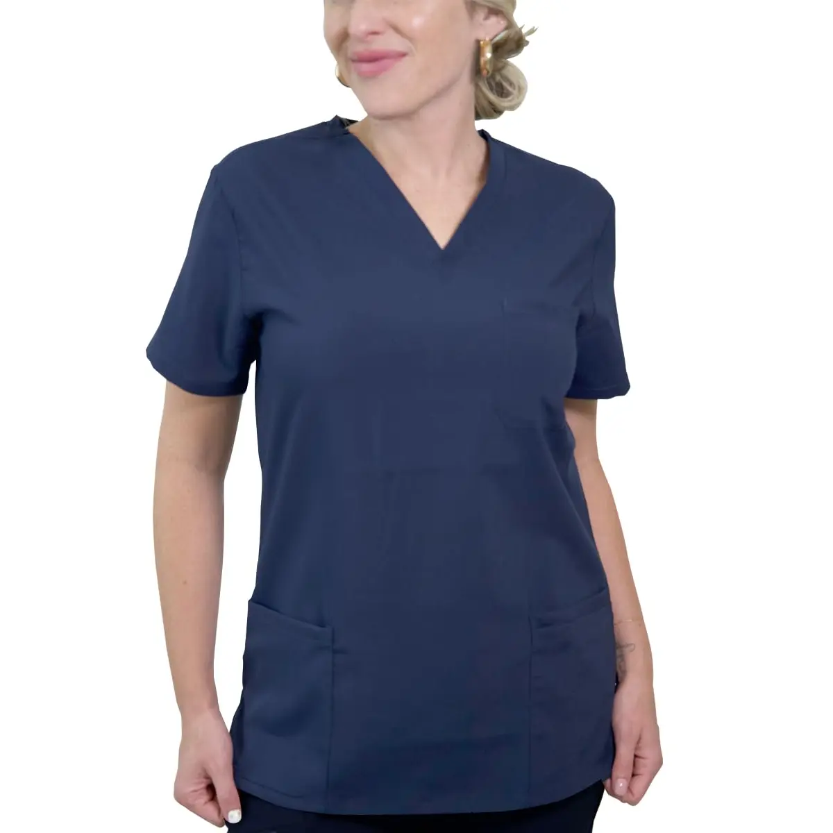MISS POPULAR Women's Scrub Short Sleeve T-Shirt with Pocket Tops for Medical, Nurses, Doctors