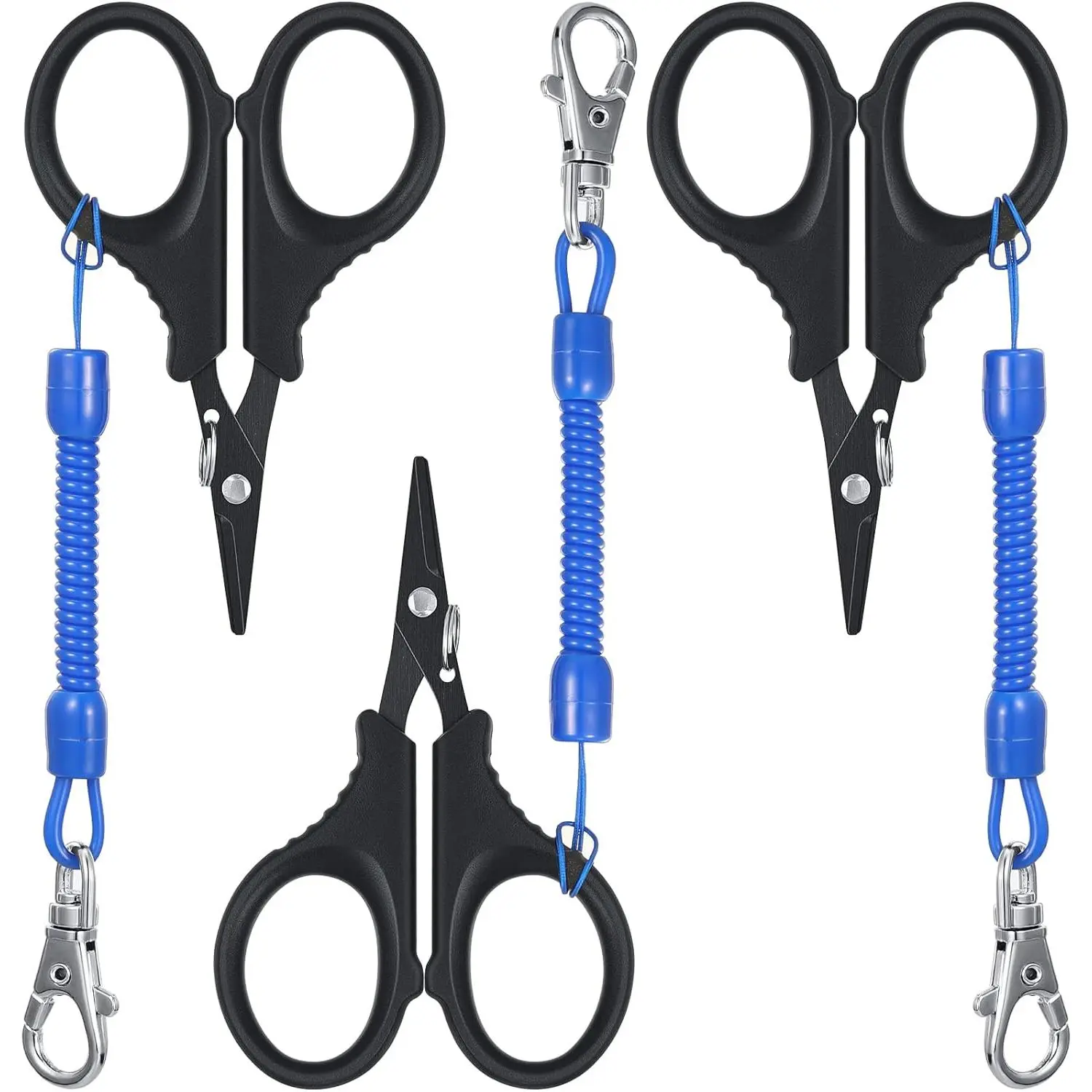 3 count Fishing  Fishing Tool Kit Portable Braided Line  Stainless Steel with Titanium Coating with Hook and Retractable Coil Lanyards Accessories