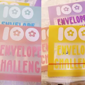 100 Envelope Challenge Binder - Savings Challenge Box Kit with Cash Envelopes, Budget Planner Book for Budgeting, Savings Challenges Sheets (Purple)