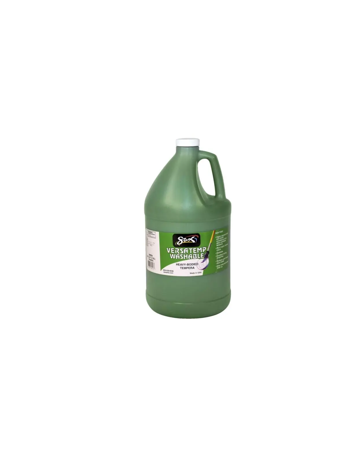 Chroma Acrylics 1592685 Sax Versatemp Washable Heavy Body Tempera Paint, Green, Gallon Jug, Strong Pigment