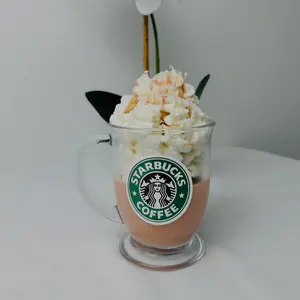 Starbucks Coffee Brand Vela Late de Vainilla y Caramelo Cera Candle with Warm Cozy Coffee Scent and Cappuccino Notes