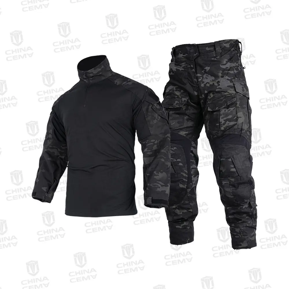 Black camouflage [frog suit+frog pants]