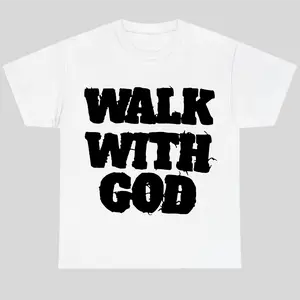 Christian Walk With God Tshirt, Casual Cotton, Trendy T-Shirts for Men & Women, Casual Streetwear, Menswear Top