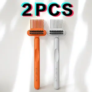 【BUY 1 GET 1 FREE】2pcs Comb & Hairbrush Cleaner Set -Dual-Tool Mini Rake/Bristle Brushes to Remove Hair,Dust & Product Build-Up from Combs & Brushes -Portable, Reusable, Professional or Home Use