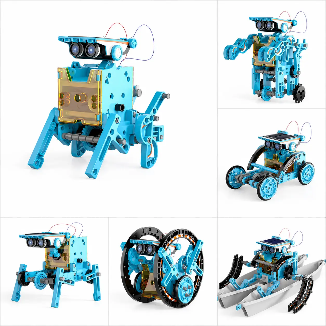 Transformable 12-in-1 solar robot assembly kit for boys and girls aged 8–12, educational solar DIY building toy—multi-form robot model assembly set that develops children's hands-on skills, suitable for after-school learning and family science craft STEM,