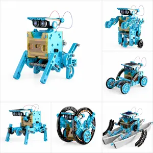 Transformable 12-in-1 solar robot assembly kit for boys and girls aged 8–12, educational solar DIY building toy—multi-form robot model assembly set that develops children's hands-on skills, suitable for after-school learning and family science craft STEM,