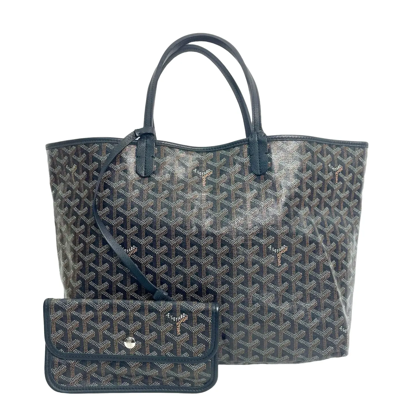 Pre-owned canvas tote bags Goyard Saint Louis PM Tote Bag in Navy Blue Goyardine Canvas
