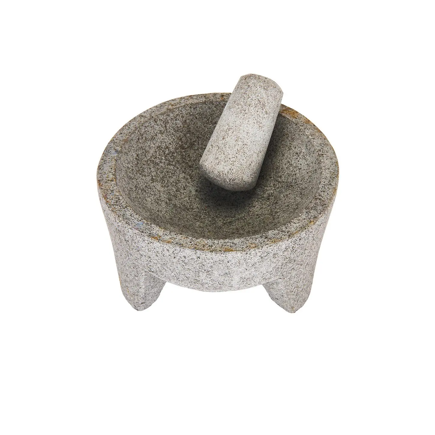 Verve Culture Molcajete in Tortilla Basket in Grey & Multi Colored Basket