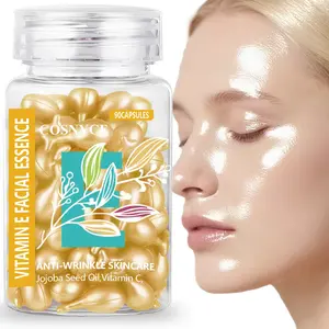 Cosnyce Vitamin E Facial Serum Capsules Anti-Wrinkle Skincare Moisturizing Hydrating with Hyaluronic Acid and Retinol 90 Count