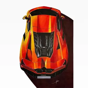 Lamborghini 2024 Revuelto Hyperrealism 11" x 17" Hand-Made Sketch No Frame - Luxurious Design with Meticulous Detailing