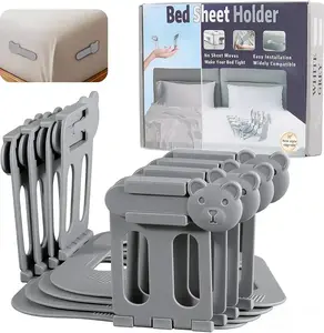 Bed Sheet Holders for Corners, Lock Bed Sheet Grippers,4Pcs Upgrade Fitted Sheet Holders Keep Sheets Firm & Tight, Bed Sheet Clips Keeping Sheets Place, Fit All Mattress Easy Install