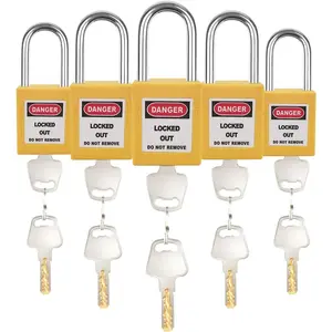 Lockout Tagout Locks Set (5pcs, Yellow) - Keyed Different, 2 Keys Per Lock - OSHA Compliant Lock Out Tag Out Padlocks For Safety Kit