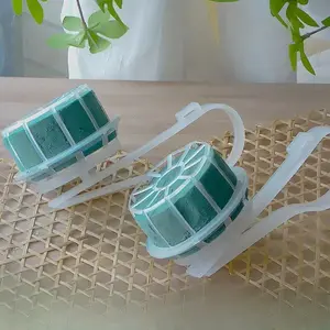 Plastic Flower Holder Round Floral Clay Tray with Hook, Hanging Welcome Sign Adhesive Mud for Wedding Decoration