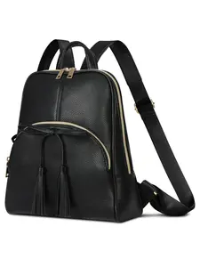 Women's Fashionable Solid Color Backpack, Casual PU Leather Zipper Backpack, Waterproof Small Backpack, Anti Theft Fashion Backpack for Teen Girls