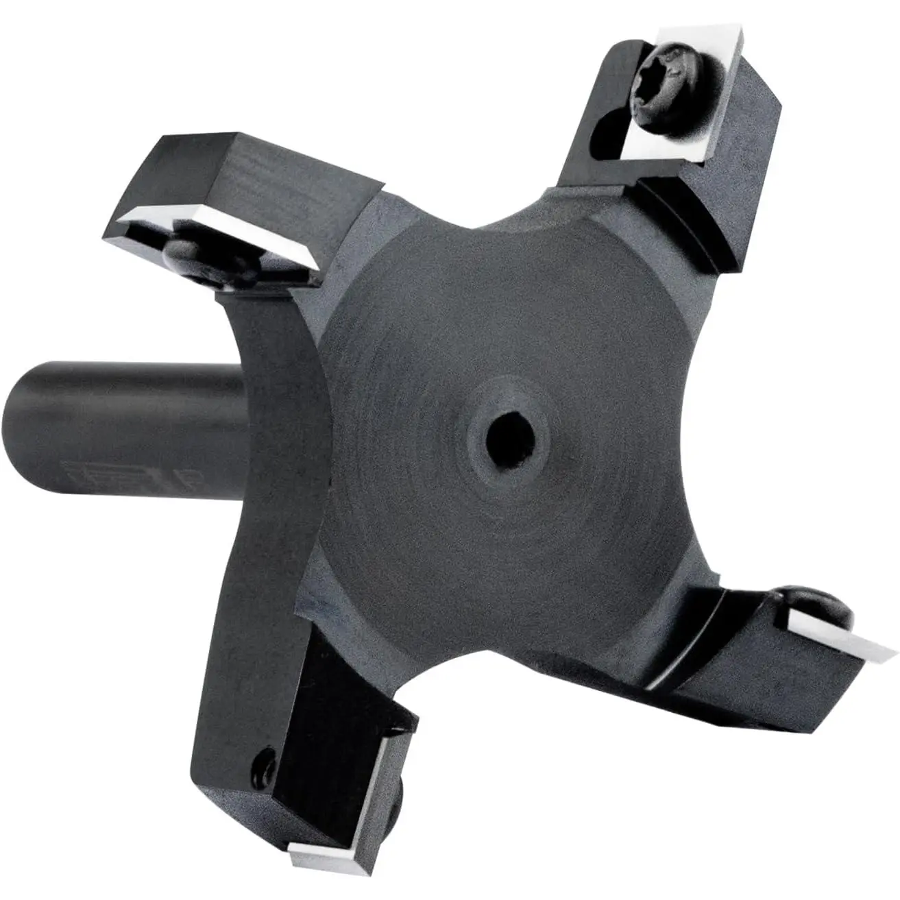 Slab Flattening Router Bit 1/2 Shank, 4-Wing, 3" Cutting Dia, Insert Carbide CNC Spoilboard Surfacing Router Bit, Wood Planer Planing Bit for Flycutter/ Slab Leveler/ Rabbeting by (Black)