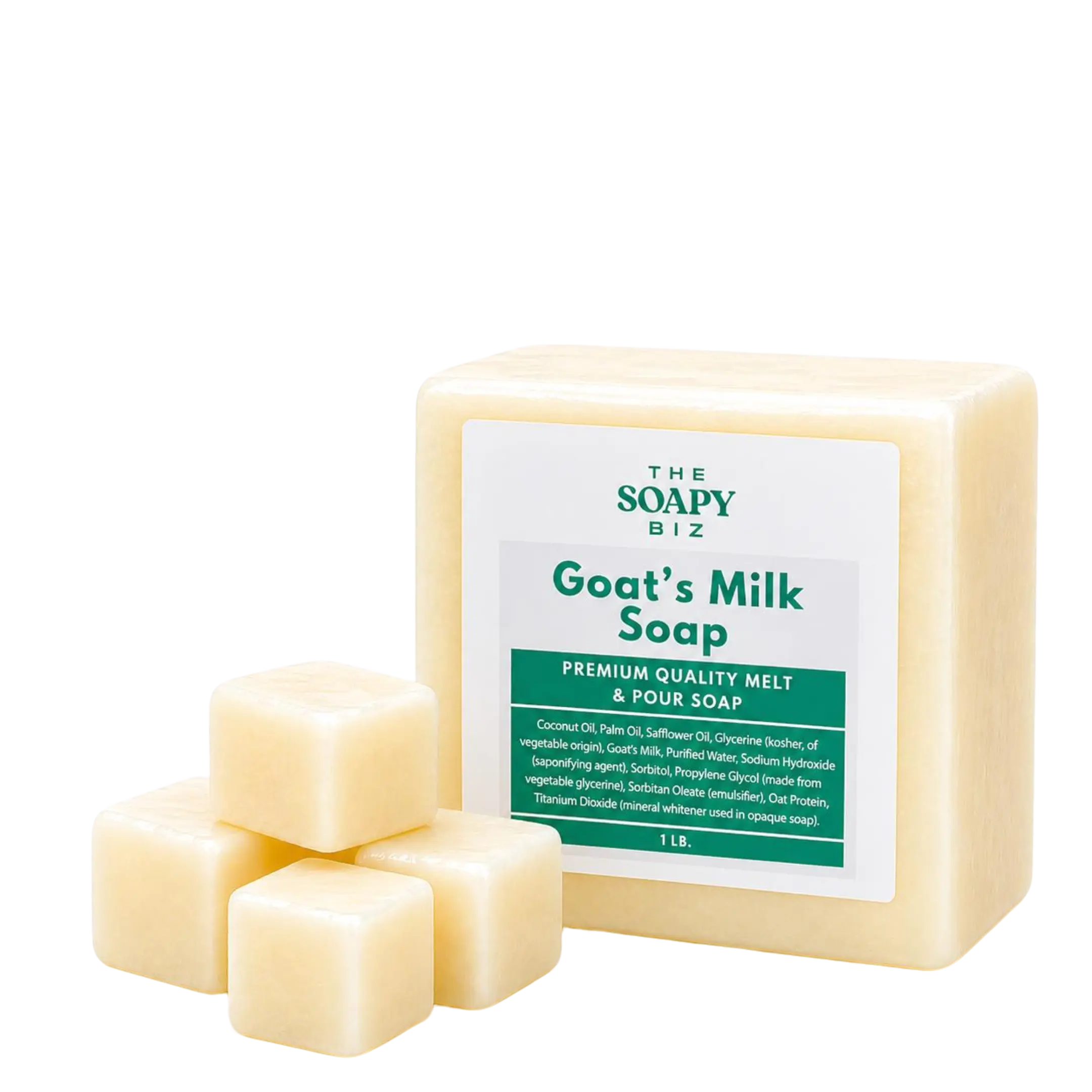 Goat's Milk Soap Base 1-Pound Melt & Pour Soap Base for DIY Soap Making - Gentle, Creamy, and Creative, Handmade with High-Quality Ingredients - 5, 10, 20, & 40 LB Options
