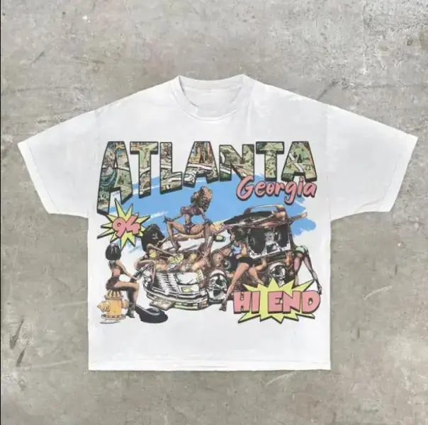 Atlanta Georgia Shirt, Street Style Retro Fashion Short Sleeve Tshirt, Unisex For Shirt, Gift For Fan, Gift For Him, Gift For Her Top Menswear Womenswear white tee festival outfit