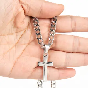 1pc "to My Son" Stainless Steel Cross Pendant Necklace, Birthday Gift, Valentine's Day Gift, Christmas Gift, with Card and Gift Box Packaging, the Perfect Gift for Loved Ones Personalized summerwins