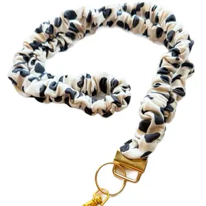 Timeless Dots – Soft Stretchy Fabric Lanyard | Classic Black & White Polka Dot | Comfortable and Chic for Teachers, Nurses, and Everyday