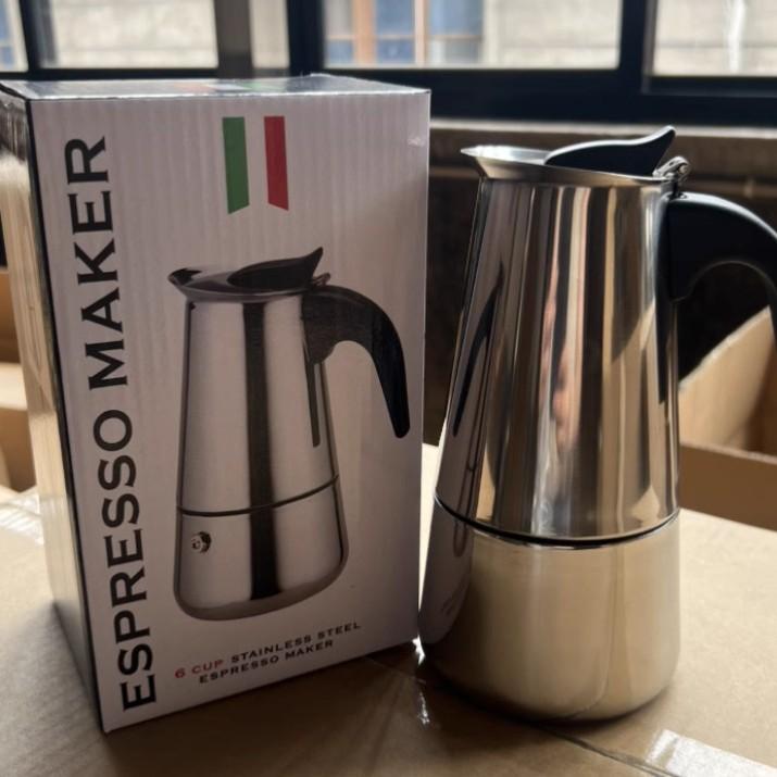 Cross-border Stainless Steel Coffee Pot Mocha European Espresso French Coffee Pot for Home and Office Use