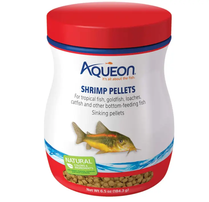Aqueon Shrimp Pellets Sinking Food for Tropical Fish, Goldfish, Loaches, Catfish and Other Bottom Feeding Fish, 6.5 Ounces