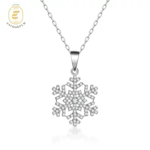 Moissanite Starlight Snowflake Pendant Necklace Valentine's Day Wedding Engagement Anniversary Romantic Elegant Gift Daily Wear