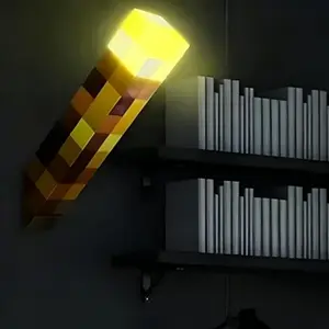 Wall Torch Light Set USB Cable Included, Powered Night Lamp with Adjustable Brightness, Hand Held or Wall Mount Torch for Home Theater Gaming Room Holiday Gift