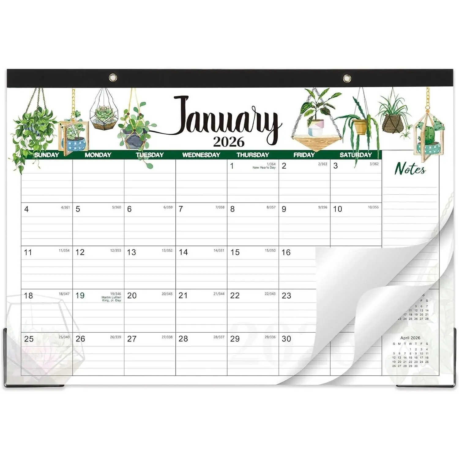 2026 Desk Calendar - Monthly Desk/Wall Calendar, JAN. 2026 - DEC. 2026, Desk Top Calendar 2026, 17" x 12" Large Desk Calendar with  Lines, Corner Protectors, Notes Section for , office, and school.