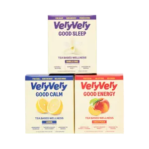 Very Very Tea Instant Functional Tea Crystals – Energy, Calm & Sleep Blends (Peach, Lemon, Vanilla Taro) | 16-Count Sachets or Full Day Routine