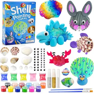 Shell Painting Kit for Kids Ages 4-12, DIY Creative Art Set, Handmade Craft Toy, Perfect Christmas Birthday Rainy Day Gift