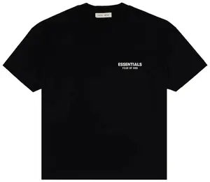 Fear Of God Essentials "Jet Black" Tee Shirt OVERSIZED Fit Summer Clothes New