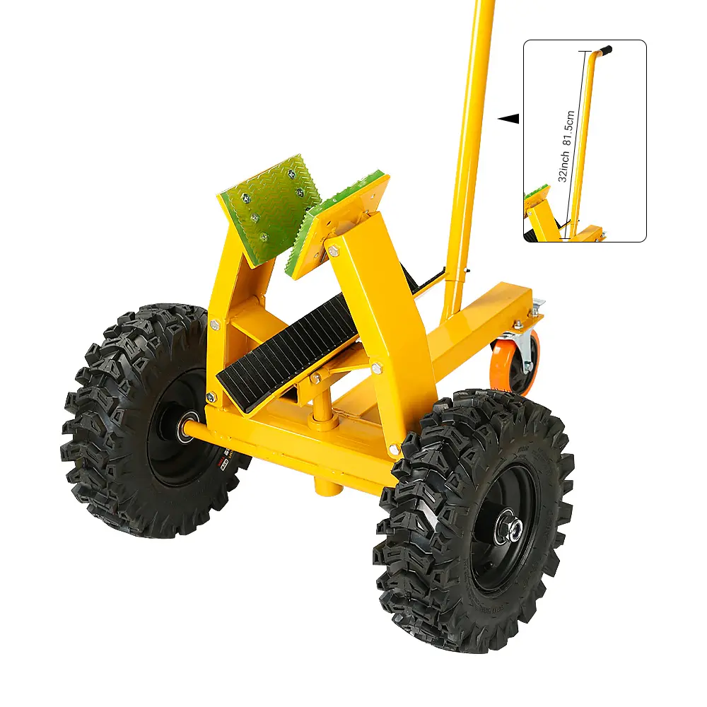 880lbs Heavy Duty Material Cart w/13" Pneumatic Tires - All-Terrain Dolly for Drywall & Door Panels, Job Site Transport Cart w/Non-Slip Grip